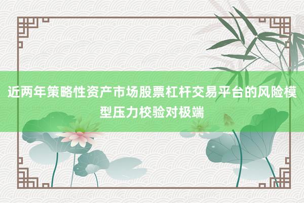 近两年策略性资产市场股票杠杆交易平台的风险模型压力校验对极端