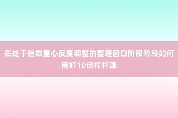 在处于指数重心反复调整的整理窗口阶段阶段如何用好10倍杠杆赚