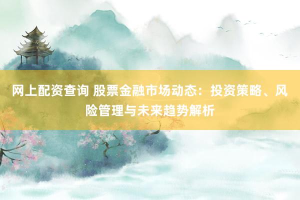 网上配资查询 股票金融市场动态：投资策略、风险管理与未来趋势解析