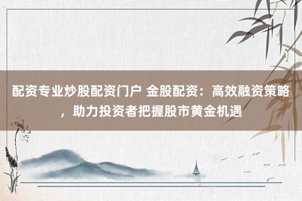 配资专业炒股配资门户 金股配资：高效融资策略，助力投资者把握股市黄金机遇