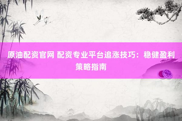 原油配资官网 配资专业平台追涨技巧：稳健盈利策略指南