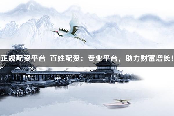 正规配资平台  百姓配资：专业平台，助力财富增长！